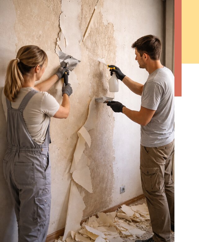 Снятие старых обоев в Архангельске от 5398 руб. под ключ недорого | ОТДЕЛОЧНИК-Рхн