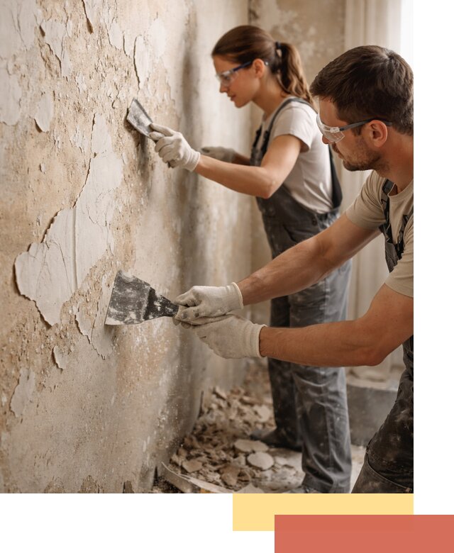 Снятие старой шпаклевки и подготовка поверхностей в Архангельске