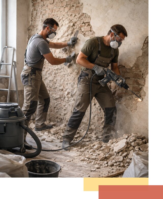 Демонтаж штукатурки со стен в Архангельске быстро и аккуратно