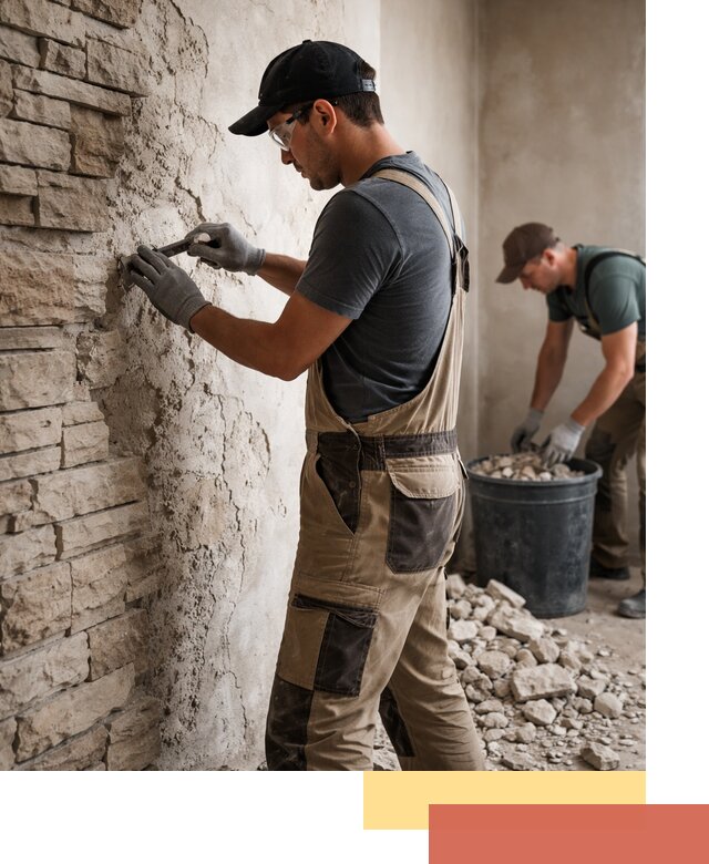 Демонтаж декоративного камня в Архангельске профессионально и безопасно