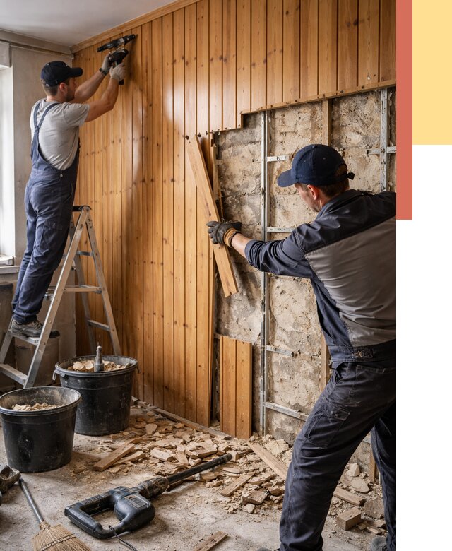 Демонтаж вагонки со стен в Архангельске от 1491 руб. — снятие, удаление, срочно | ОТДЕЛОЧНИК-Рхн