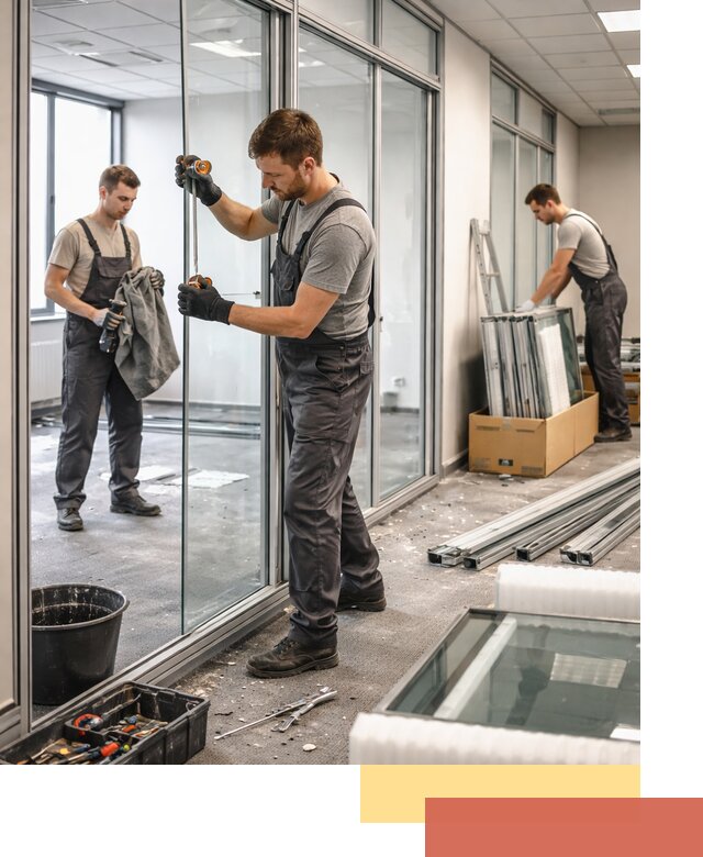 Демонтаж стеклянных перегородок в Архангельске быстро и безопасно