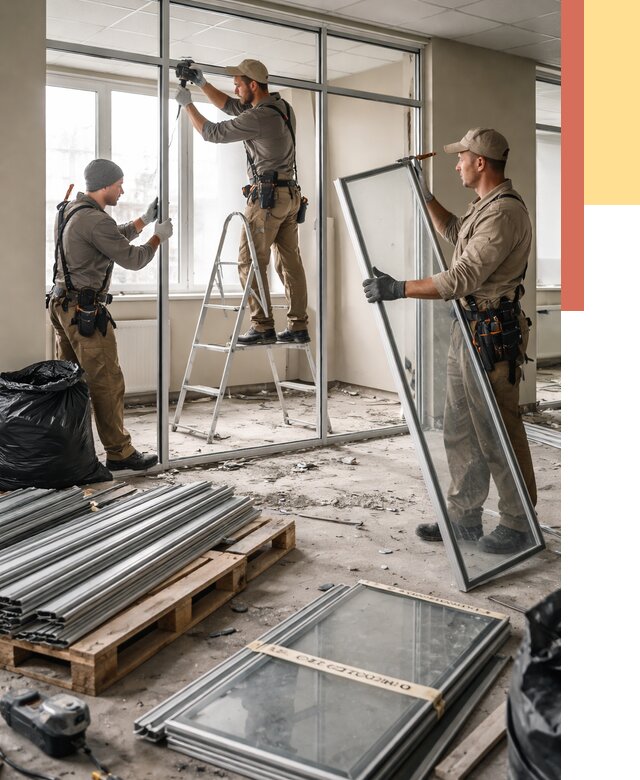 Демонтаж алюминиевых перегородок в Архангельске от 4318 руб. — быстро и недорого | ОТДЕЛОЧНИК-Рхн