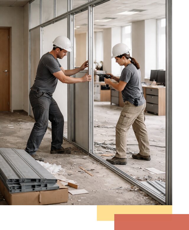 Демонтаж алюминиевых перегородок в Архангельске быстро и аккуратно