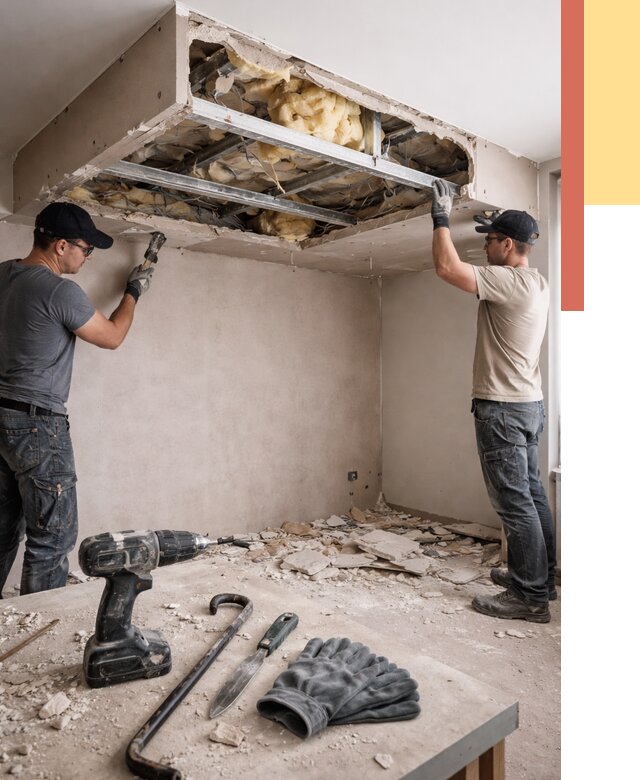 Демонтаж короба из гипсокартона в Архангельске от 1563 руб. — быстро и недорого | ОТДЕЛОЧНИК-Рхн