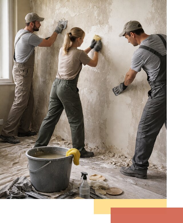 Очистка стен от клея и грунтовки в Архангельске качественно и быстро