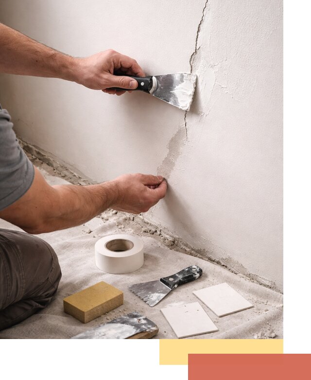 Заделка трещин и сколов в стенах и потолках в Архангельске