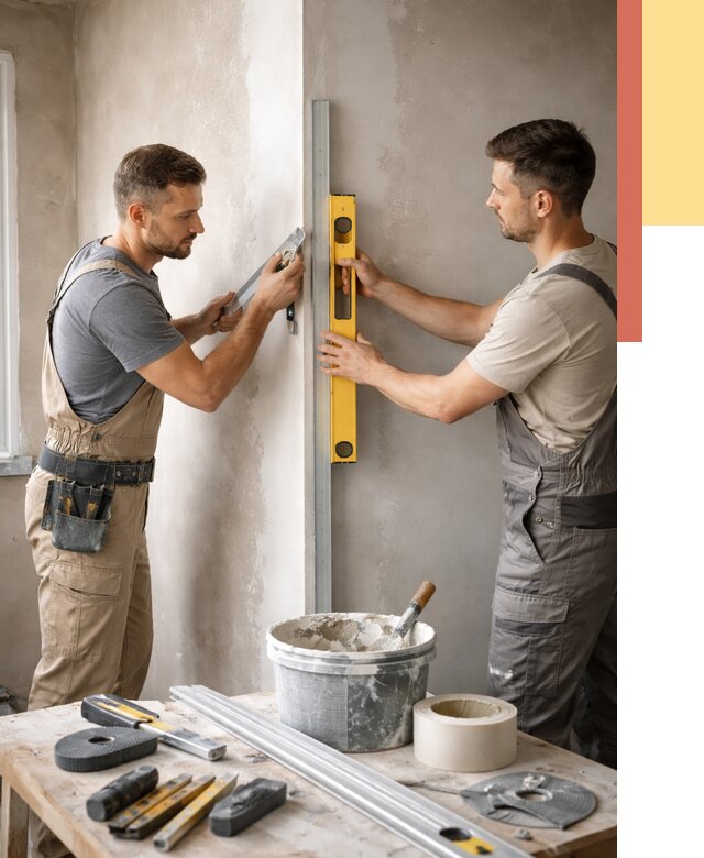 Выведение углов стен в Архангельске от 1902 руб. быстро и недорого | ОТДЕЛОЧНИК-Рхн