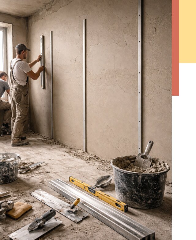 Штукатурка стен по маякам в Архангельске от 5655 руб./м² — выравнивание под ключ | ОТДЕЛОЧНИК-Рхн