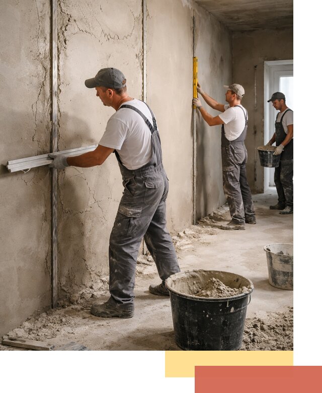 Штукатурка стен по маякам в Архангельске — точная и ровная поверхность