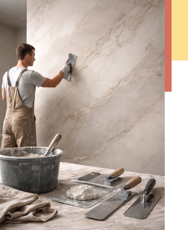 Декоративная штукатурка под мрамор в Архангельске от 2879 руб./м² — быстро и недорого | ОТДЕЛОЧНИК-Рхн