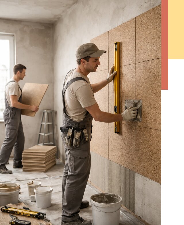 Монтаж пробковых панелей на стены в Архангельске от 3598 руб. — ОТДЕЛОЧНИК-Рхн