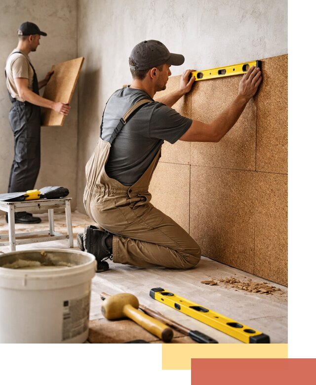 Монтаж пробковых панелей на стены в Архангельске быстро и качественно