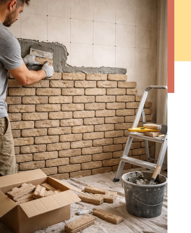 Монтаж декоративного кирпича в Архангельске от 3290 руб./м² — быстро и недорого | ОТДЕЛОЧНИК-Рхн