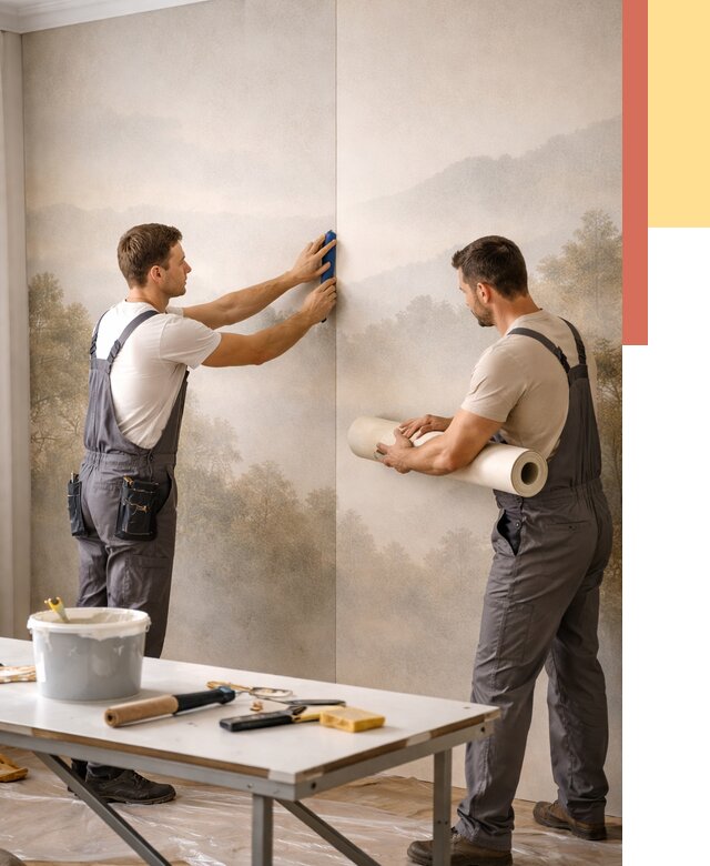 Поклейка фотообоев в Архангельске от 8739 руб/м² — быстро и недорого | ОТДЕЛОЧНИК-Рхн