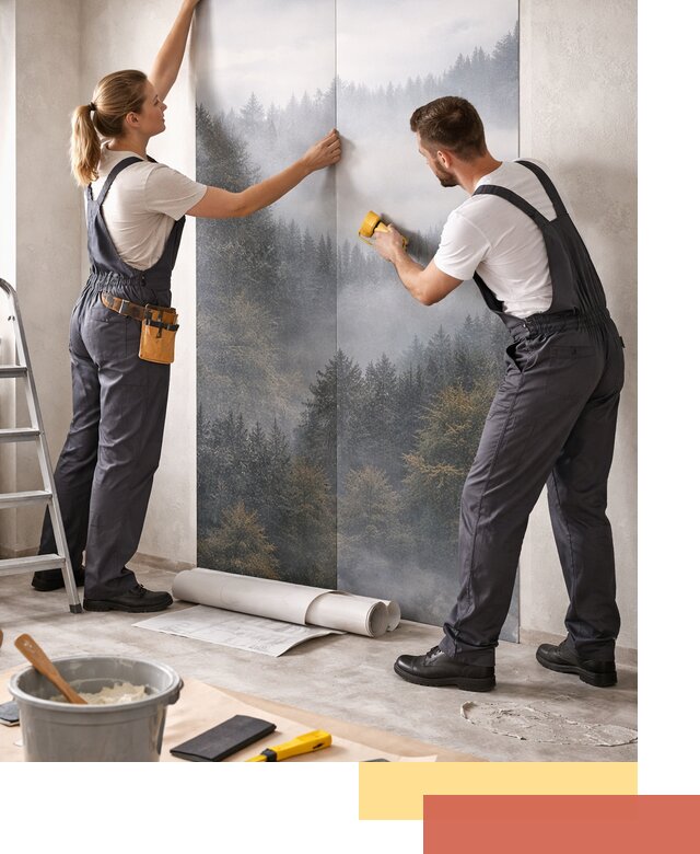 Поклейка фотообоев профессионально в Архангельске под ключ