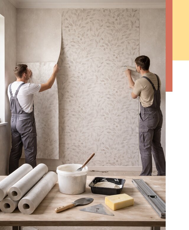 Поклейка обоев с подбором рисунка в Архангельске от 3598 руб. | ОТДЕЛОЧНИК-Рхн - быстро и недорого
