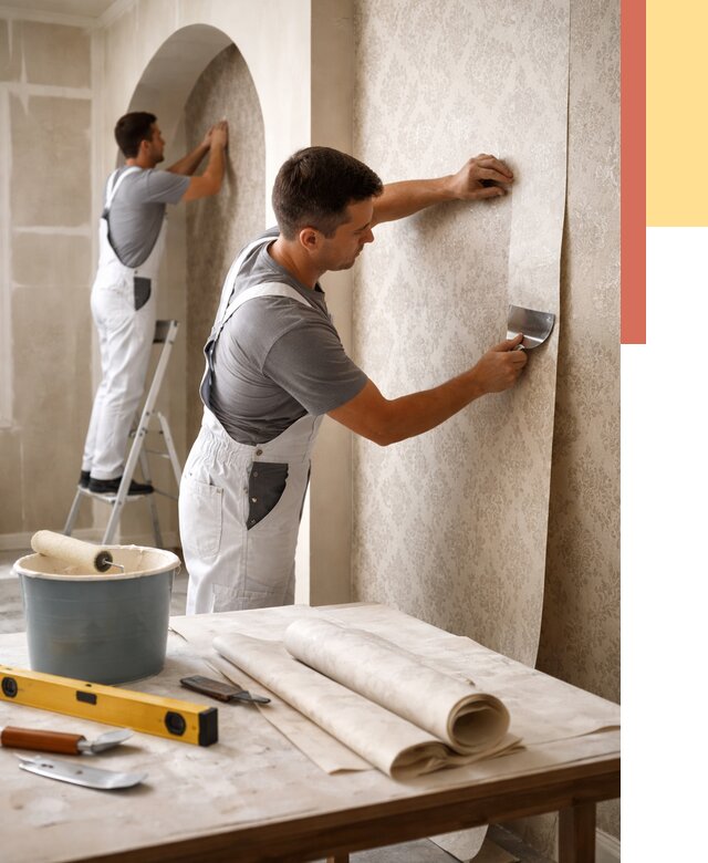 Поклейка обоев на сложные стены в Архангельске от 2879 руб. под ключ | ОТДЕЛОЧНИК-Рхн