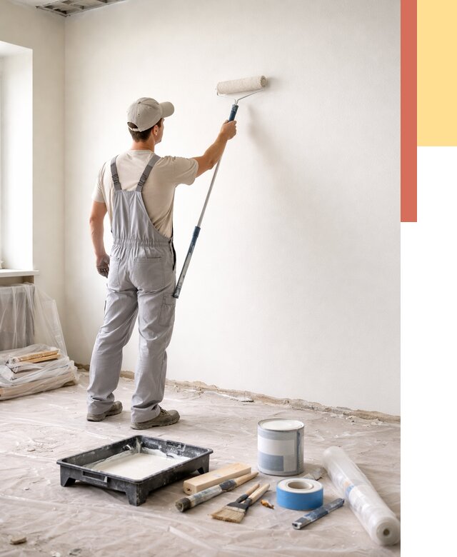 Покраска стен водоэмульсионной краской в Архангельске от 463 руб. за м² | ОТДЕЛОЧНИК-Рхн