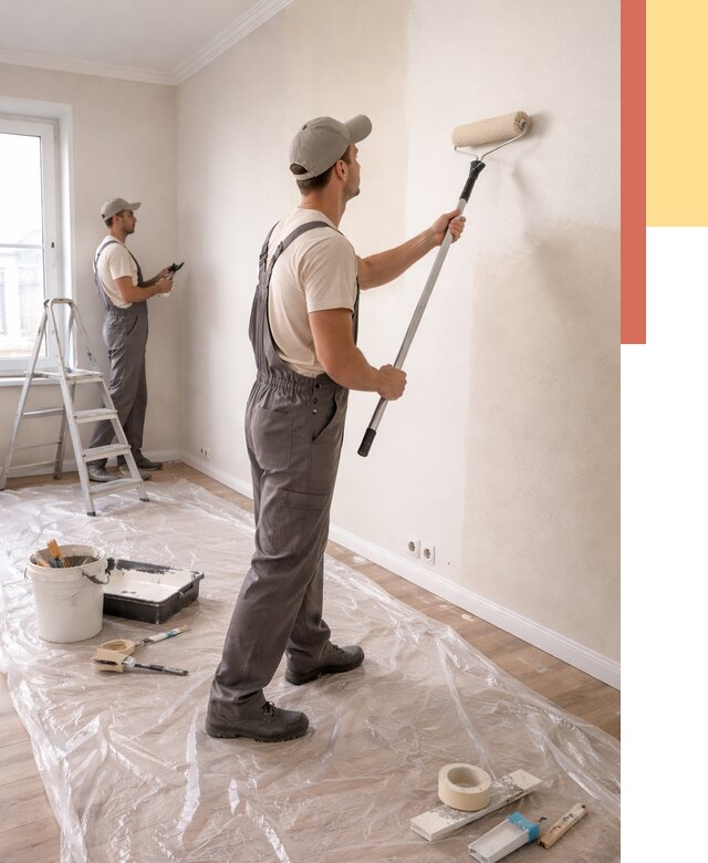 Покраска стен акриловой краской в Архангельске от 3598 руб./м² — быстро и недорого | ОТДЕЛОЧНИК-Рхн