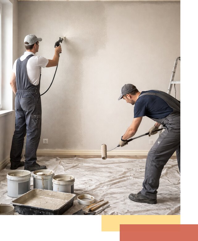 Покраска стен моющейся краской и защита поверхностей в Архангельске