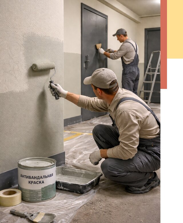 Покраска стен антивандальной краской в Архангельске от 4626 руб./м² под ключ | ОТДЕЛОЧНИК-Рхн