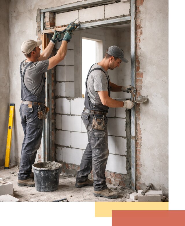 Закладка дверного проема под ключ в Архангельске: демонтаж, монтаж, отделка