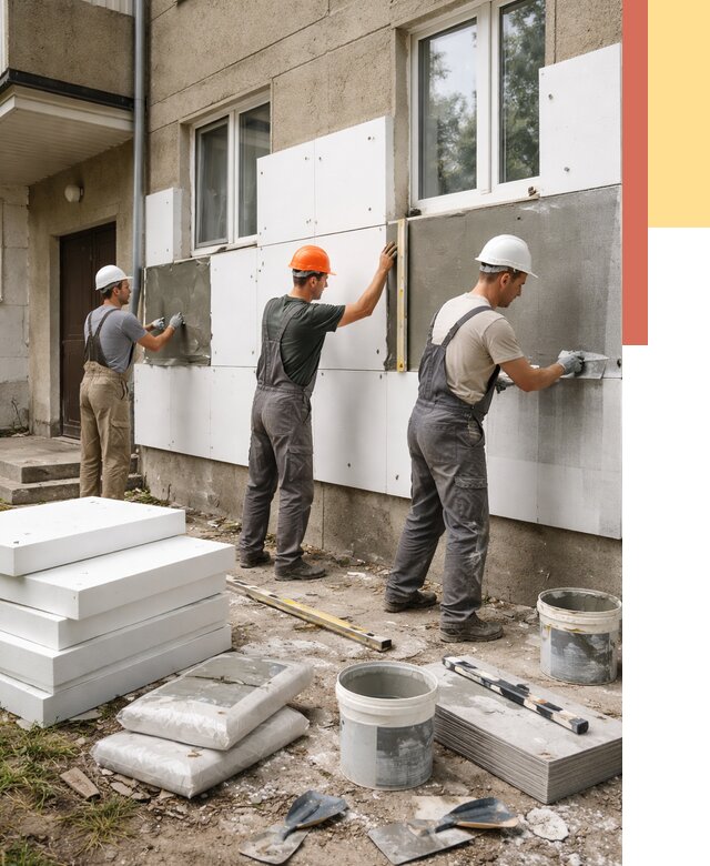 Утепление стен пенопластом в Архангельске от 1799 руб. — недорого и под ключ | ОТДЕЛОЧНИК-Рхн