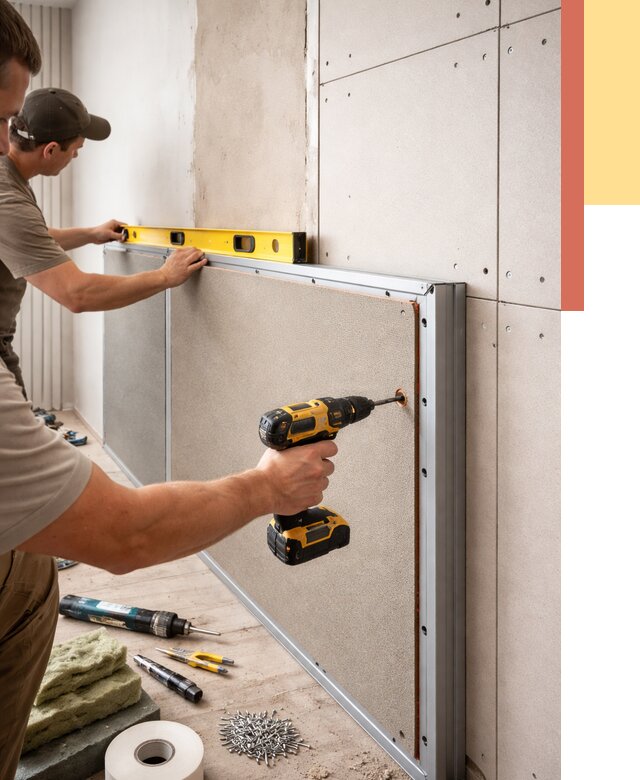 Шумоизоляция стен панелями ЗИПС в Архангельске от 2262 руб./м² под ключ | ОТДЕЛОЧНИК-Рхн