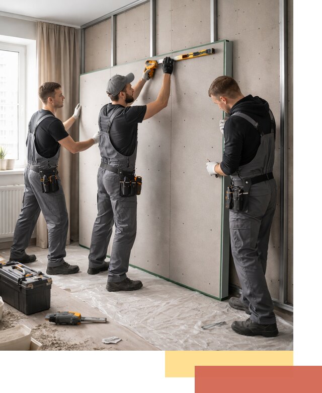 Шумоизоляция стен панелями ЗИПС в Архангельске для жилых и коммерческих помещений