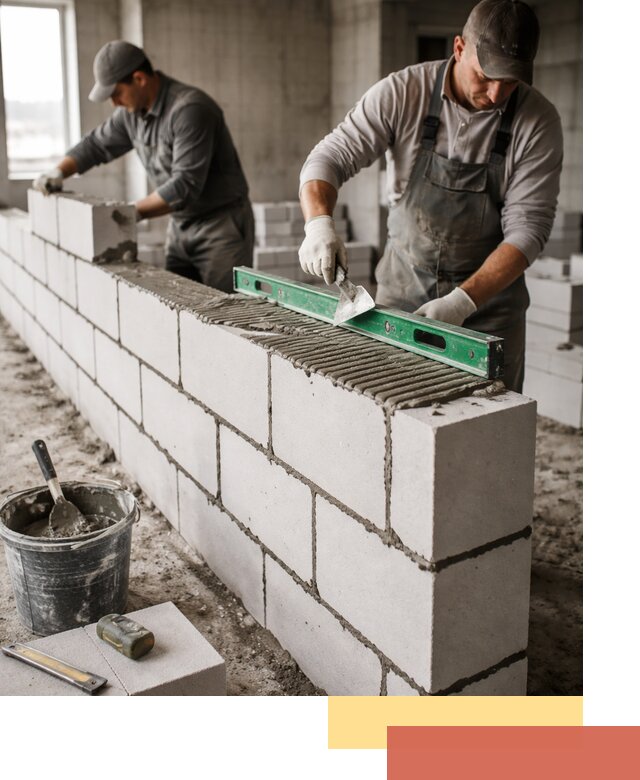 Кладка перегородок из газобетона в Архангельске быстро и качественно