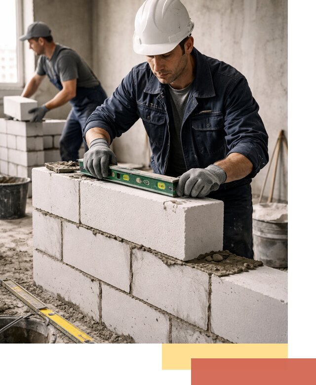 Кладка перегородок из пеноблока под ключ в Архангельске