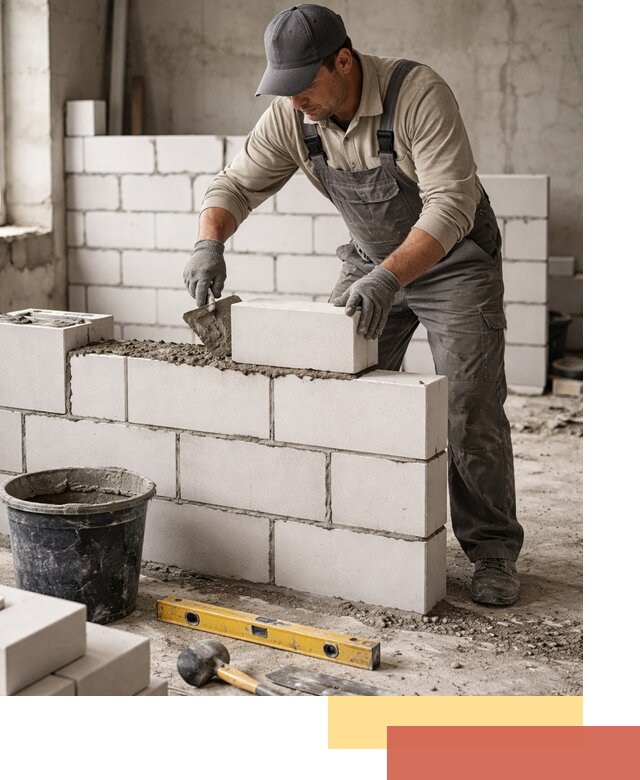 Кладка перегородок из силикатного блока в Архангельске