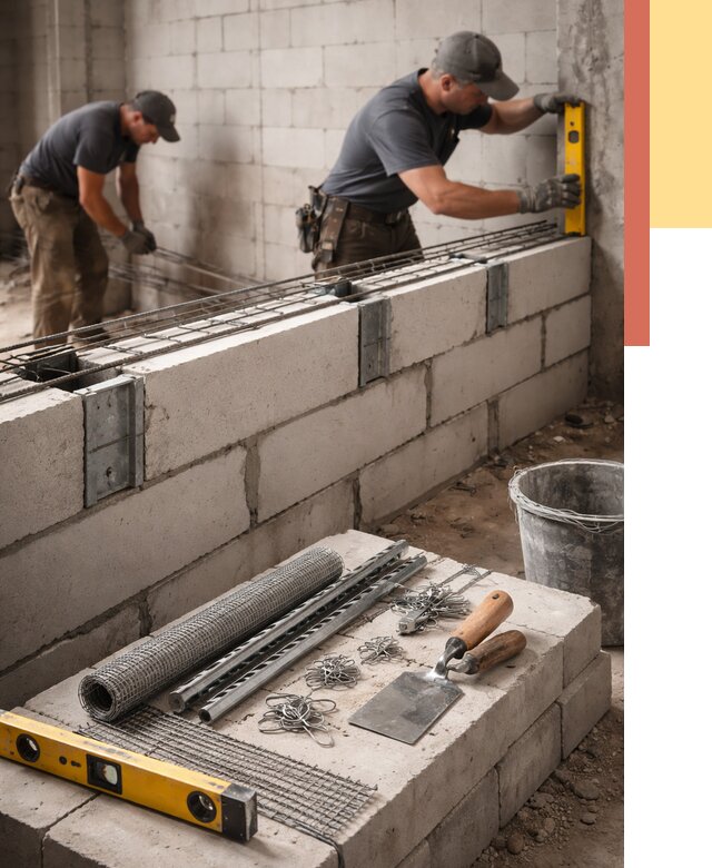 Армирование кладки перегородок в Архангельске от 771 руб. под ключ | ОТДЕЛОЧНИК-Рхн