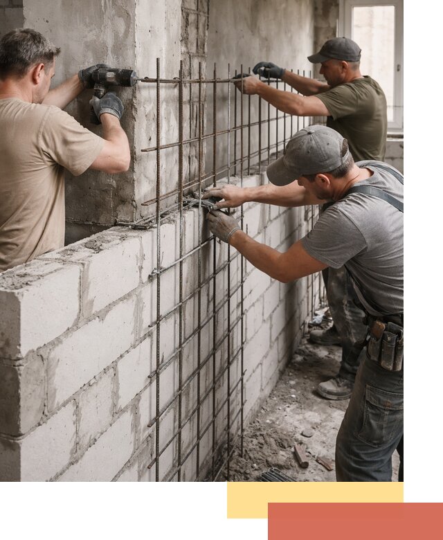 Армирование кладки перегородок в Архангельске профессионально и надёжно