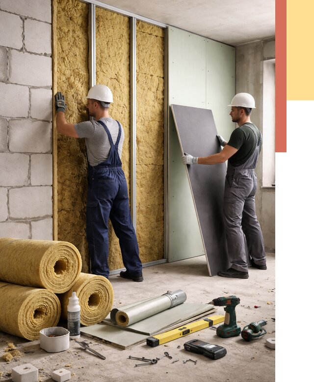 Шумоизоляция перегородок из блоков в Архангельске от 1902 руб./м² — быстро и недорого | ОТДЕЛОЧНИК-Рхн