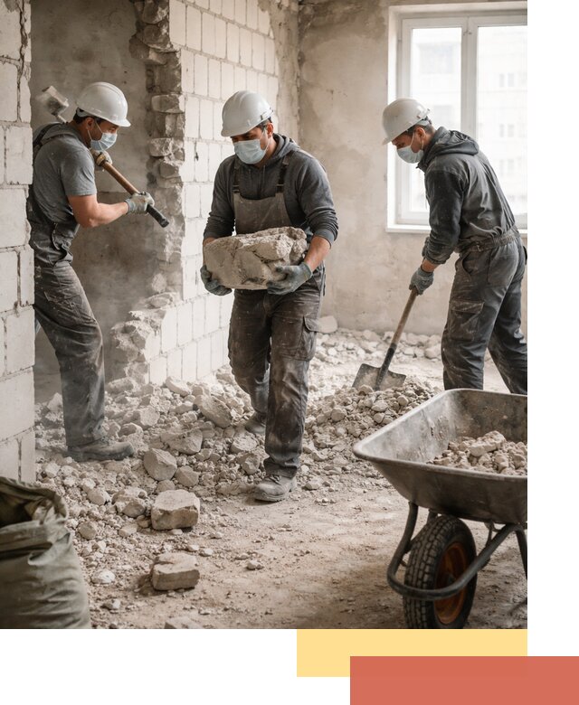 Демонтаж блочных перегородок в Архангельске быстро и аккуратно