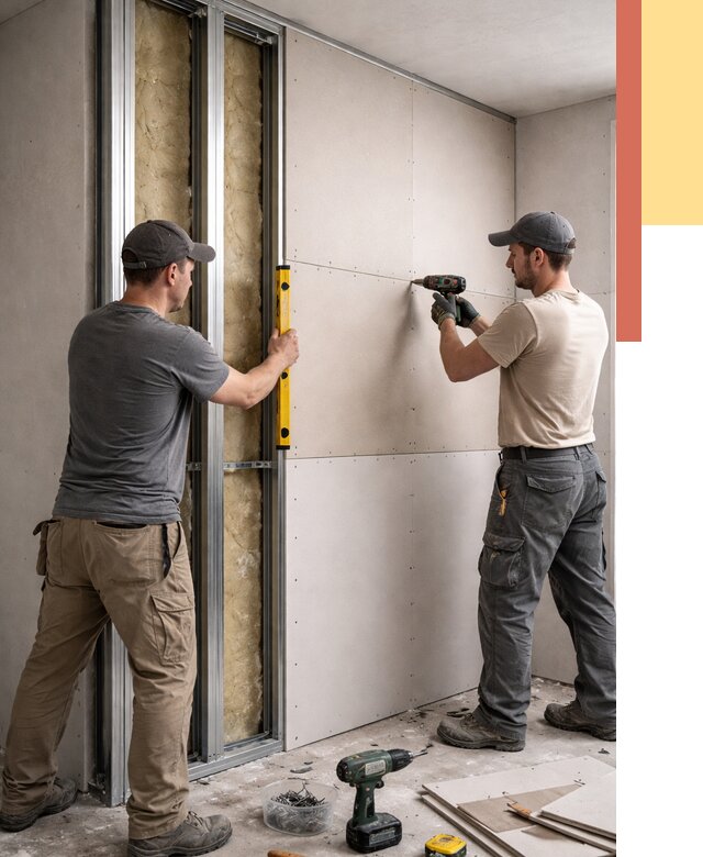 Монтаж двухслойной перегородки из гипсокартона в Архангельске от 1491 руб. | ОТДЕЛОЧНИК-Рхн