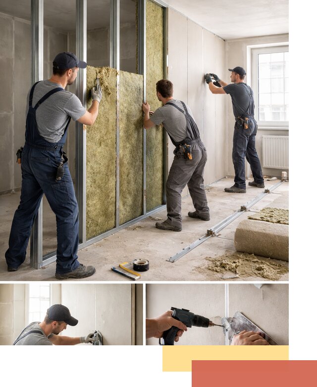 Перегородка из гипсокартона с шумоизоляцией в Архангельске — монтаж под ключ