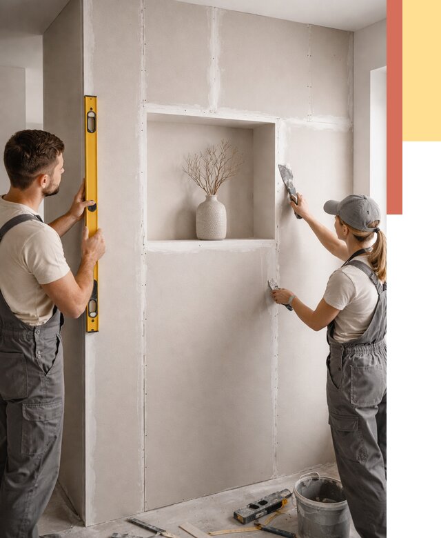 Перегородка из гипсокартона с нишей в Архангельске от 3341 руб. под ключ | ОТДЕЛОЧНИК-Рхн