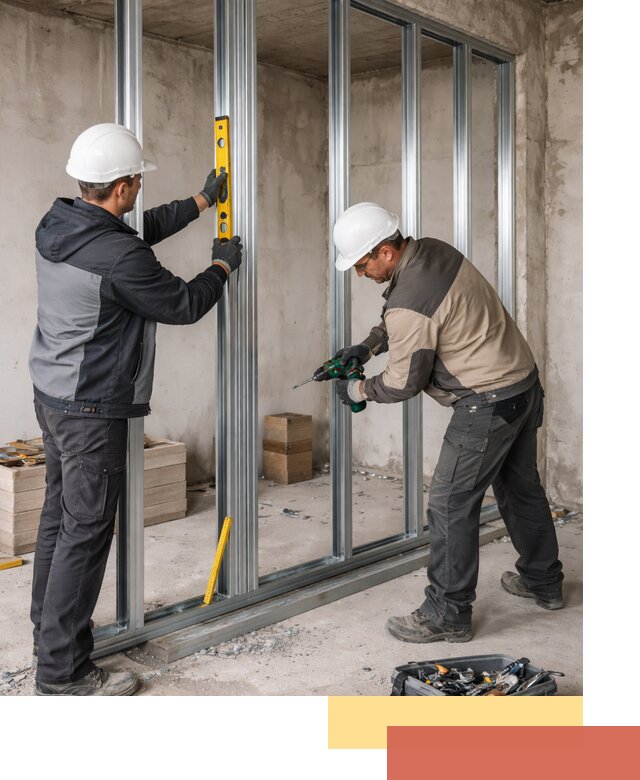 Монтаж каркаса перегородки из профиля в Архангельске