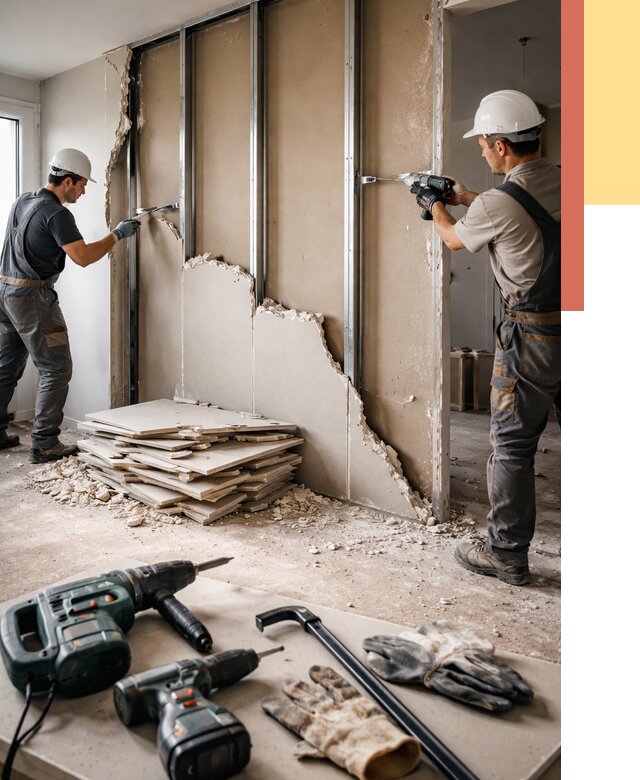 Демонтаж перегородки из гипсокартона в Архангельске от 1234 руб. быстро и недорого | ОТДЕЛОЧНИК-Рхн