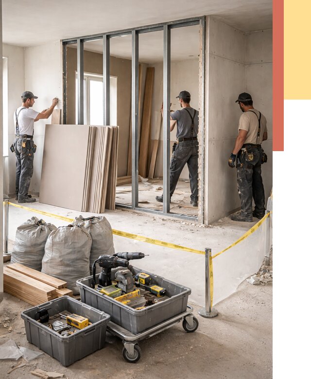 Перенос гипсокартонной перегородки в Архангельске под ключ от 4626 руб. | Демонтаж и монтаж – ОТДЕЛОЧНИК-Рхн