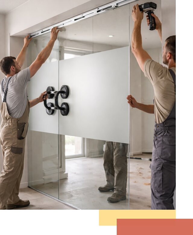 Матовые стеклянные перегородки под ключ в Архангельске