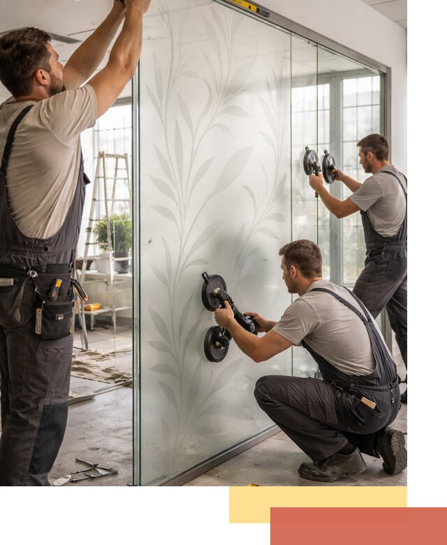 Стеклянные перегородки с рисунком на заказ в Архангельске