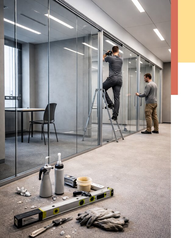 Стеклянные офисные перегородки в Архангельске от 8739 руб. — монтаж и установка | ОТДЕЛОЧНИК-Рхн