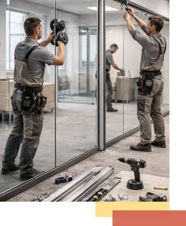 Стеклянные офисные перегородки под ключ в Архангельске