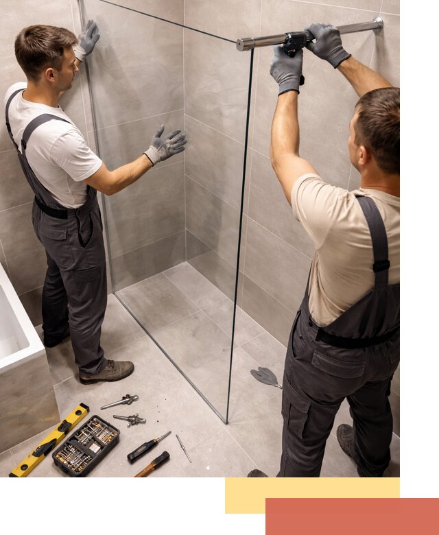 Стеклянные перегородки для душа в Архангельске — изготовление и монтаж