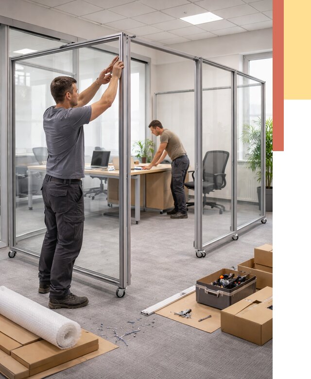 Мобильные офисные перегородки в Архангельске от 12851 руб. — установка под ключ | ОТДЕЛОЧНИК-Рхн