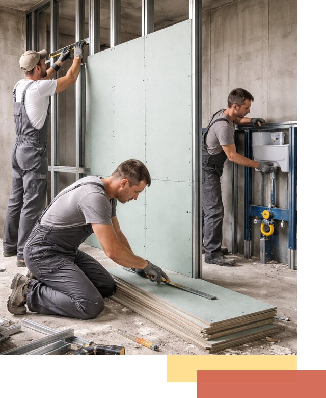 Монтаж и ремонт сантехнических перегородок в Архангельске